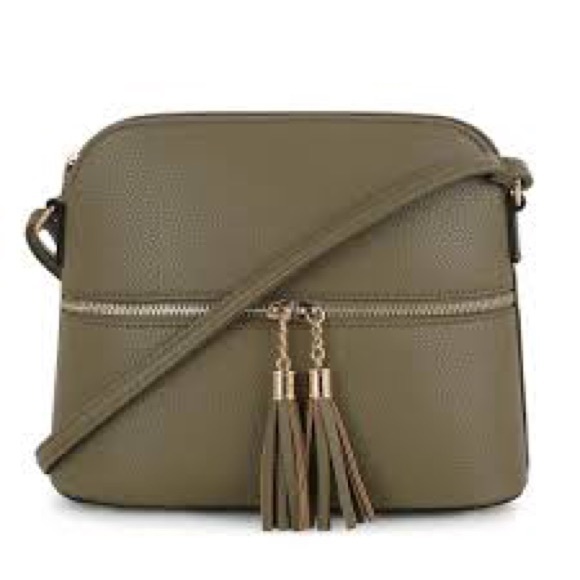 Malibu Skye Handbags - 👜New! Olive Vegan Leather Crossbody